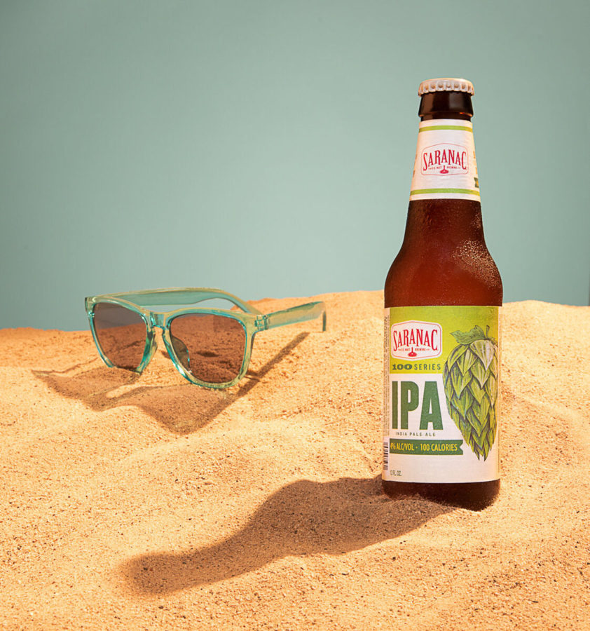 Beer on Beach with sunglasses by Joe Cosentino, Utica New York, Visual Media Strategy