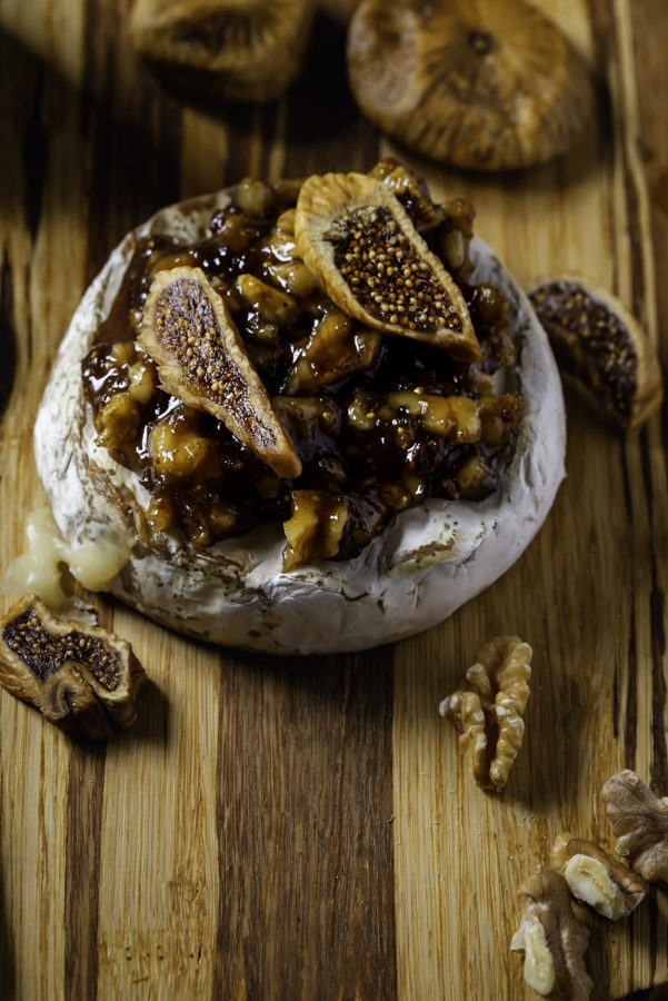 Figs and walnuts spread on Brie Cheese by Julie L'Heureux Visual Media Strategy