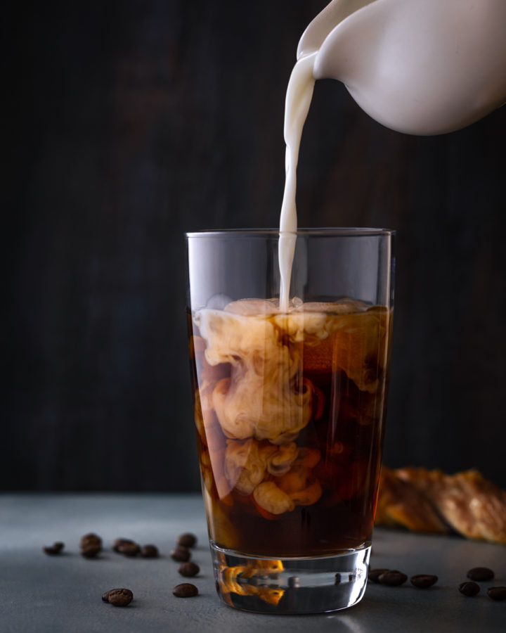 iced coffee food pour by Teresa Ste-Marie Montreal commercial photographer ; Visual Media Strategy