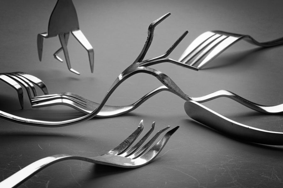 Bent forks Montreal product photographer Melvyn Kouri Montreal Visual Media Strategy